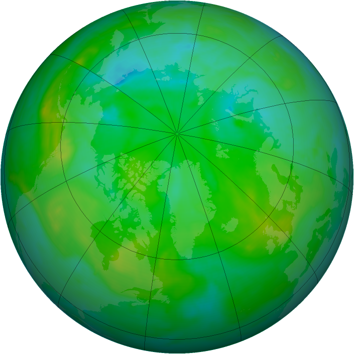 Arctic ozone map for 19 July 2008